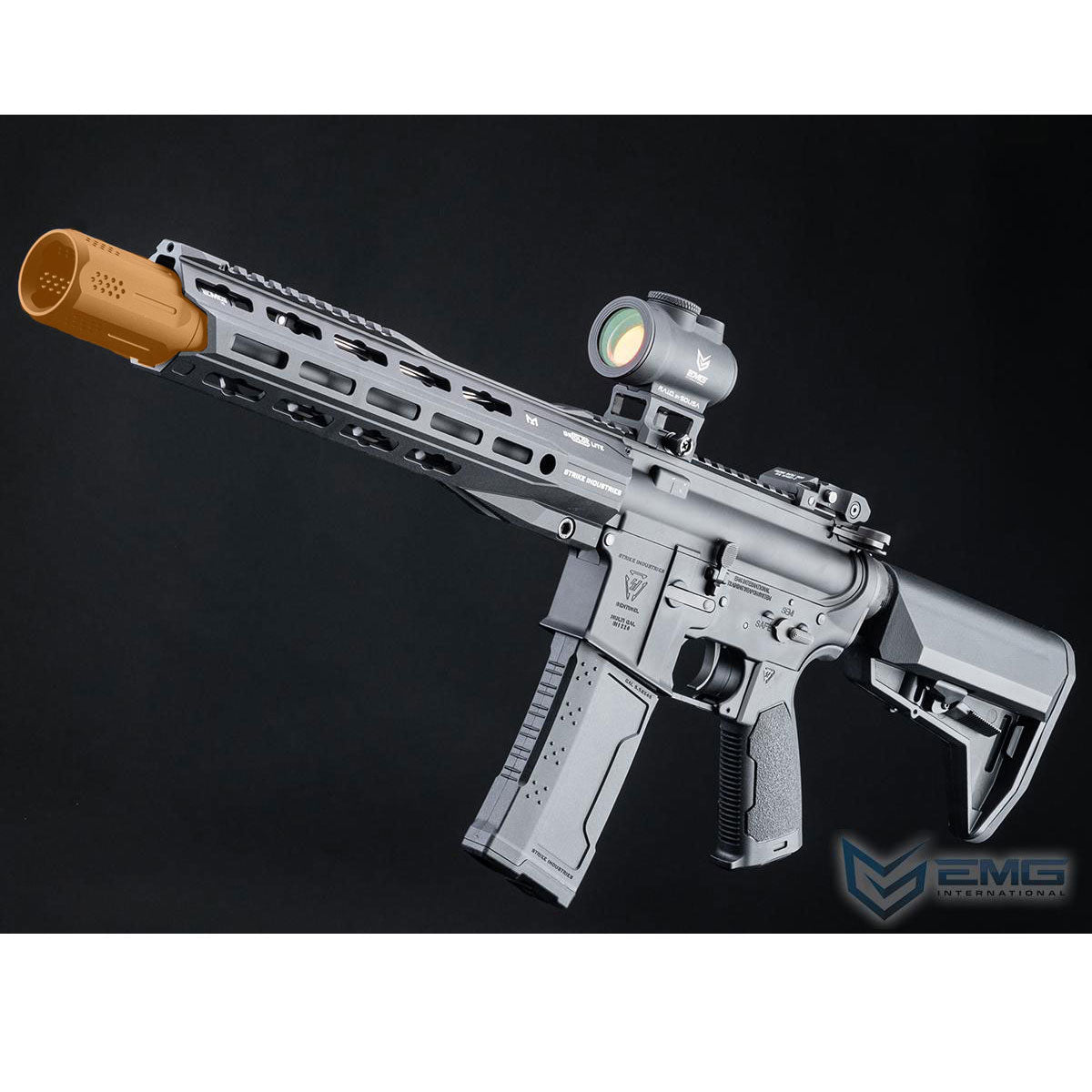 EMG Custom Built Strike Industries Licensed "Sentinel" AR-15 Airsoft AEG Rifle w/ GRIDLOK® LITE Handguard - Black - 11" Rail