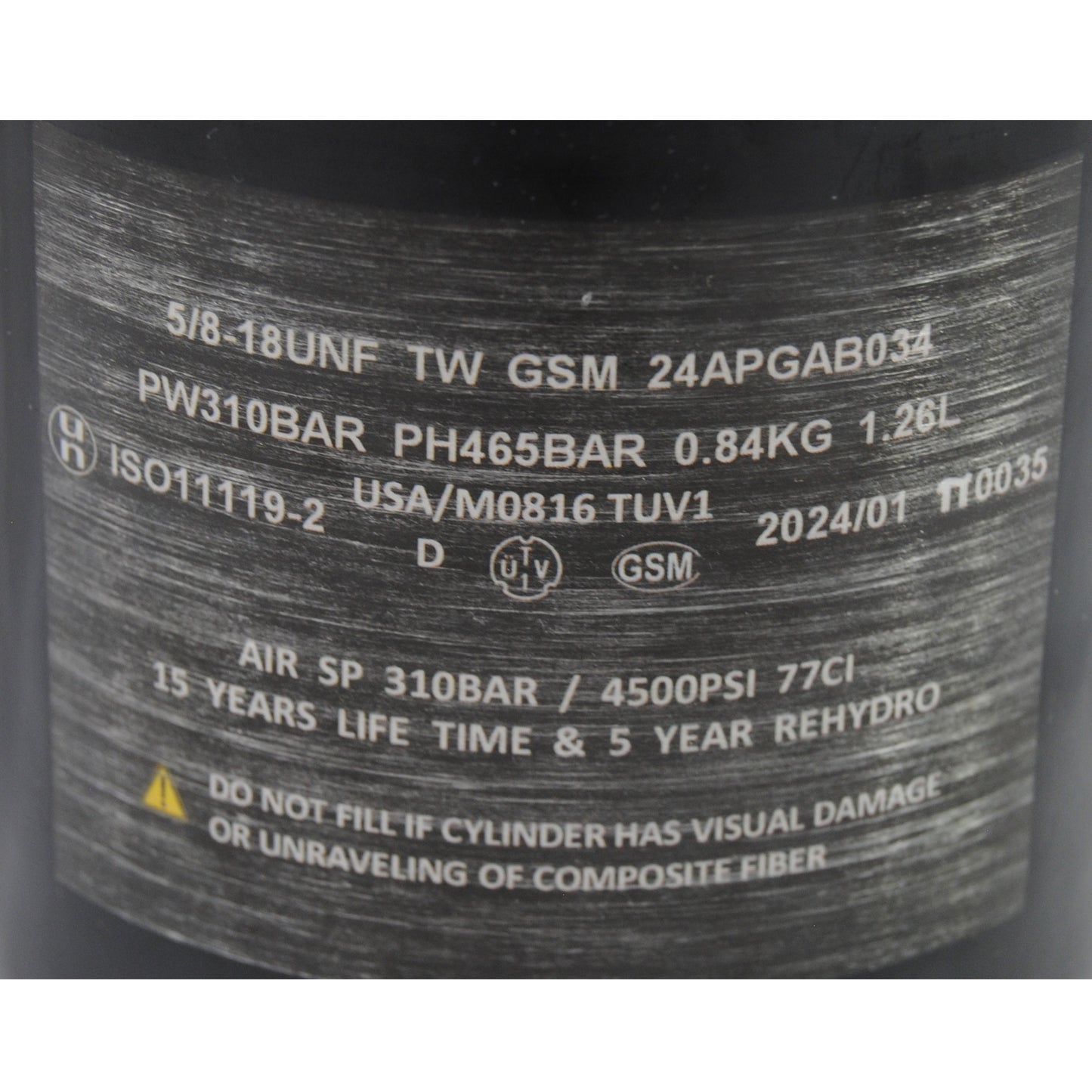 Used CRBN 77ci/4500psi Compressed Air Tank - Black/Orange