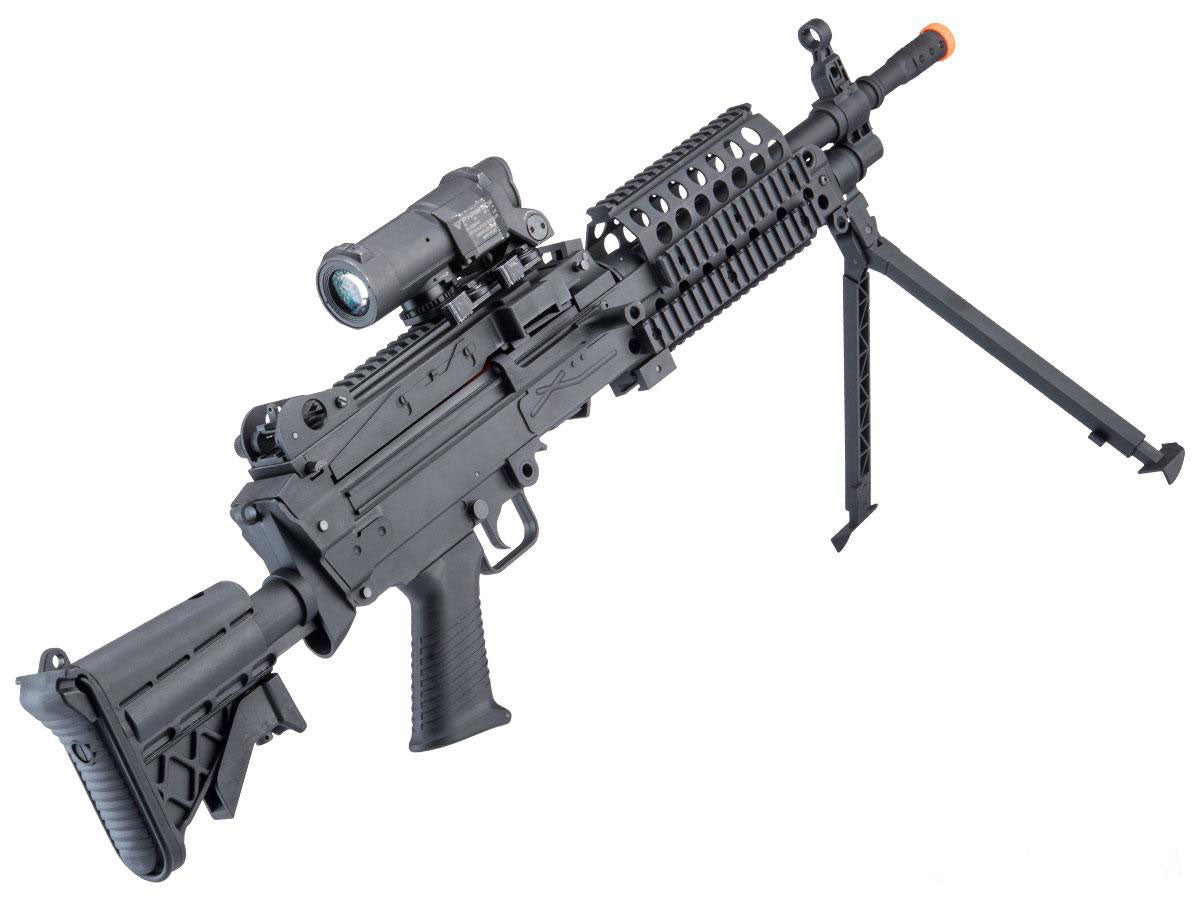 Cybergun FN Licensed M249 MK46 "Featherweight" Airsoft Machine Gun - 350 FPS