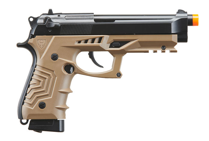 HFC Metal M92 Full-Automatic Co2 Gas Blowback Airsoft Pistol - Black & Dark Earth