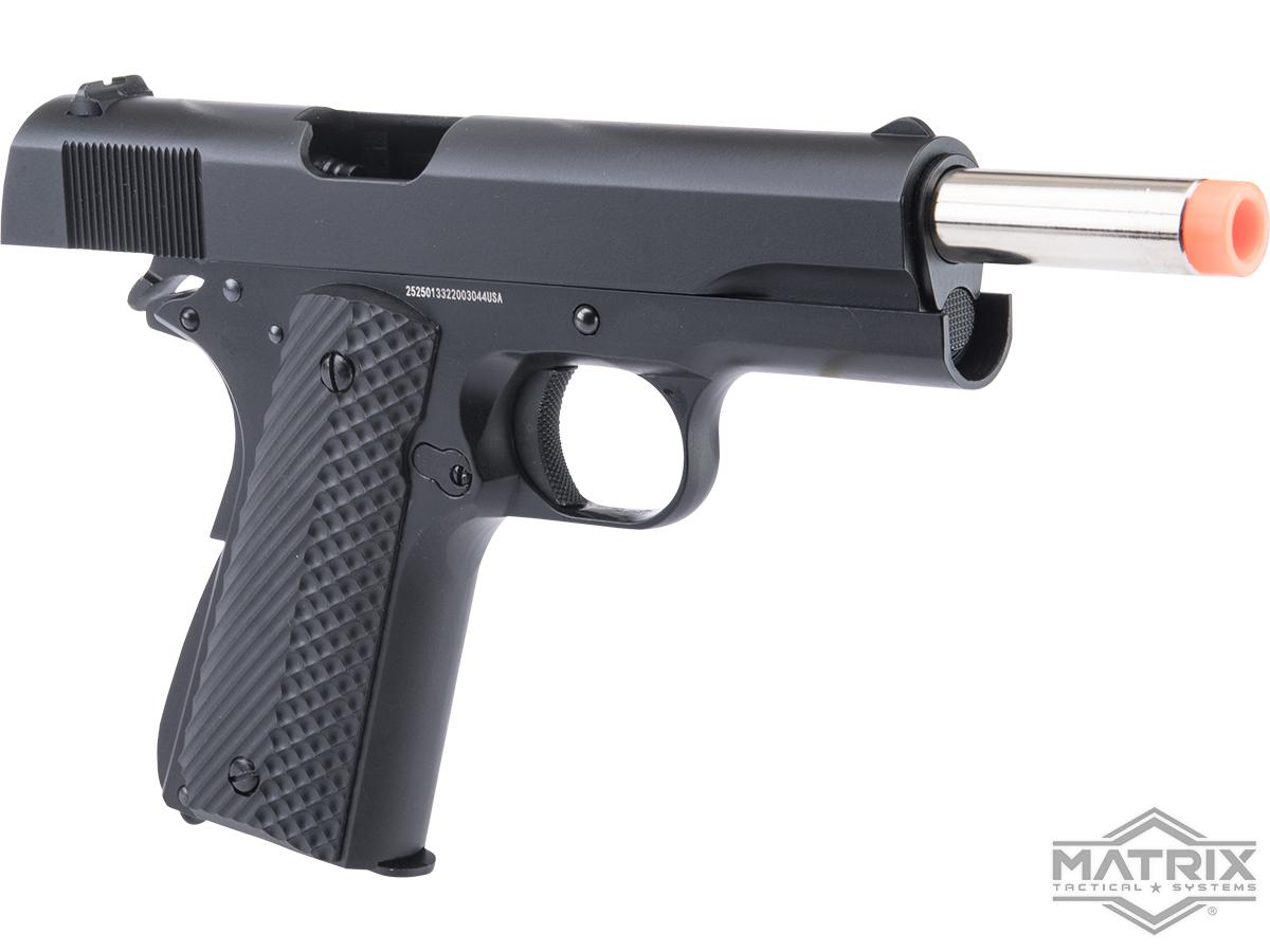Matrix x Golden Eagle Full Metal M1911A1 Gas Blowback Airsoft Pistol - Black - Golf Ball Grips