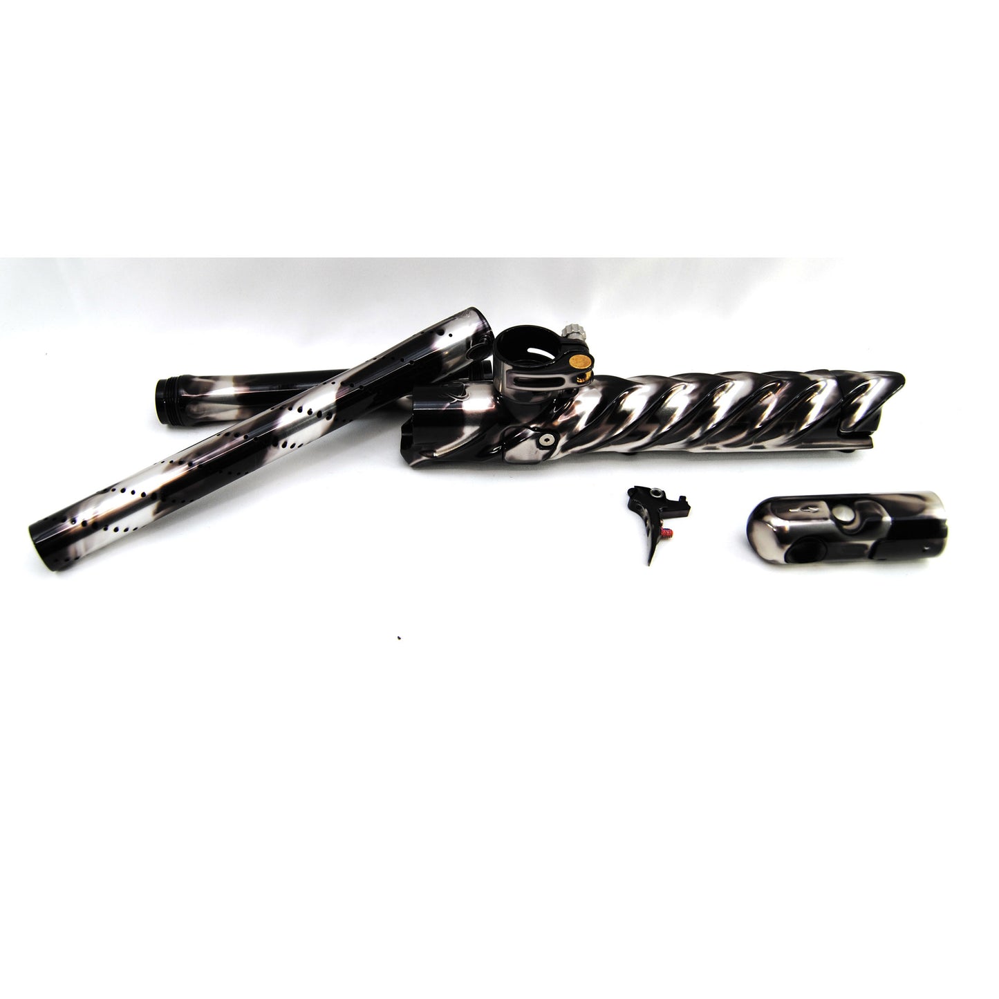 Inception Designs Ripper Etha3 & Etha3M Body Kit with Fang Trigger, PWR Stella Barrel, and EZ PZ ASA - Polished Black/Silver Acid