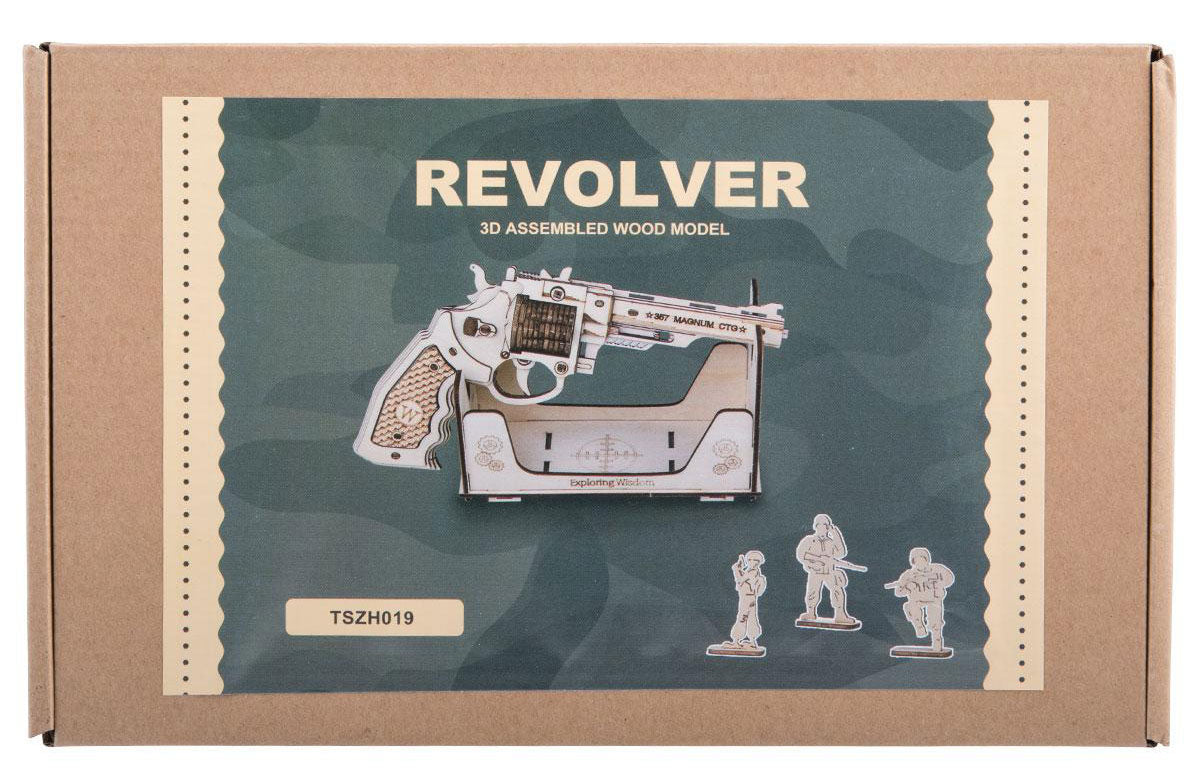 UGears Mechanical Model Wood Rubber Band Gun