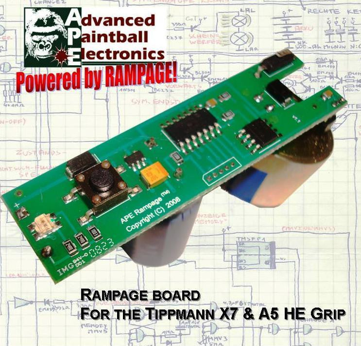 APE Rampage Board for the Tippmann X7 & A5 H.E. w/PowerShot Solenoid - TechT