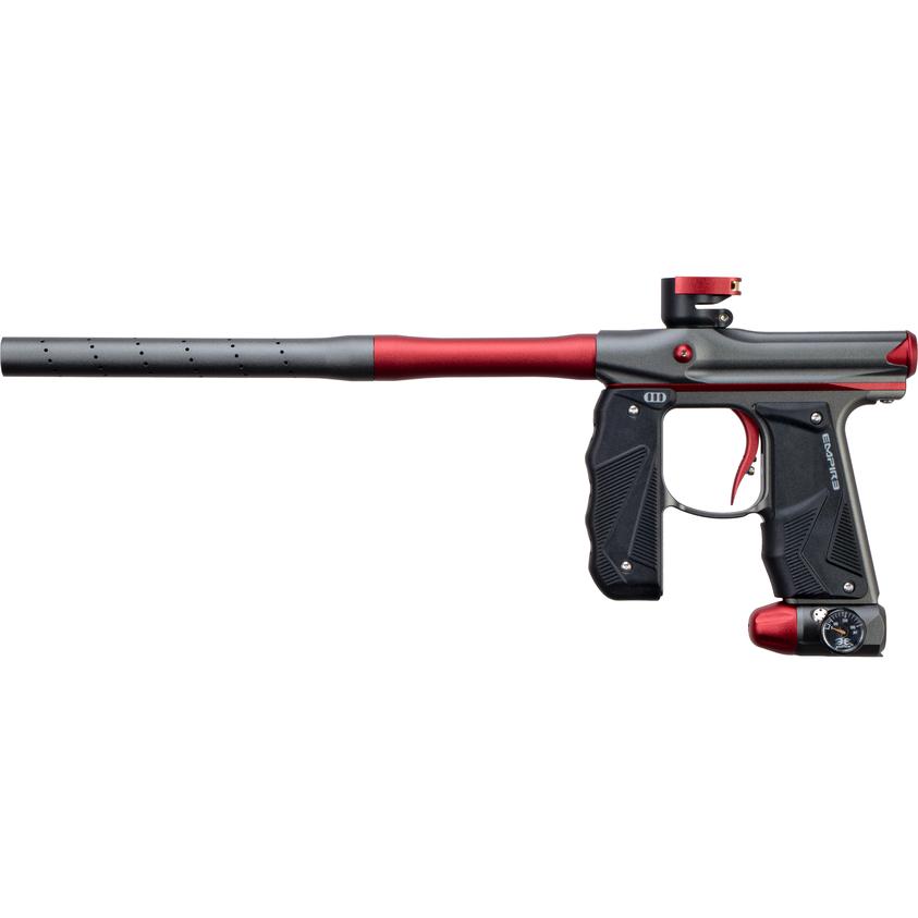 Empire Mini GS Paintball Gun w/ 2 Piece Barrel - Dust Grey / Red - Empire