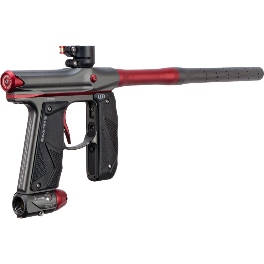 Empire Mini GS Paintball Gun w/ 2 Piece Barrel - Dust Grey / Red - Empire