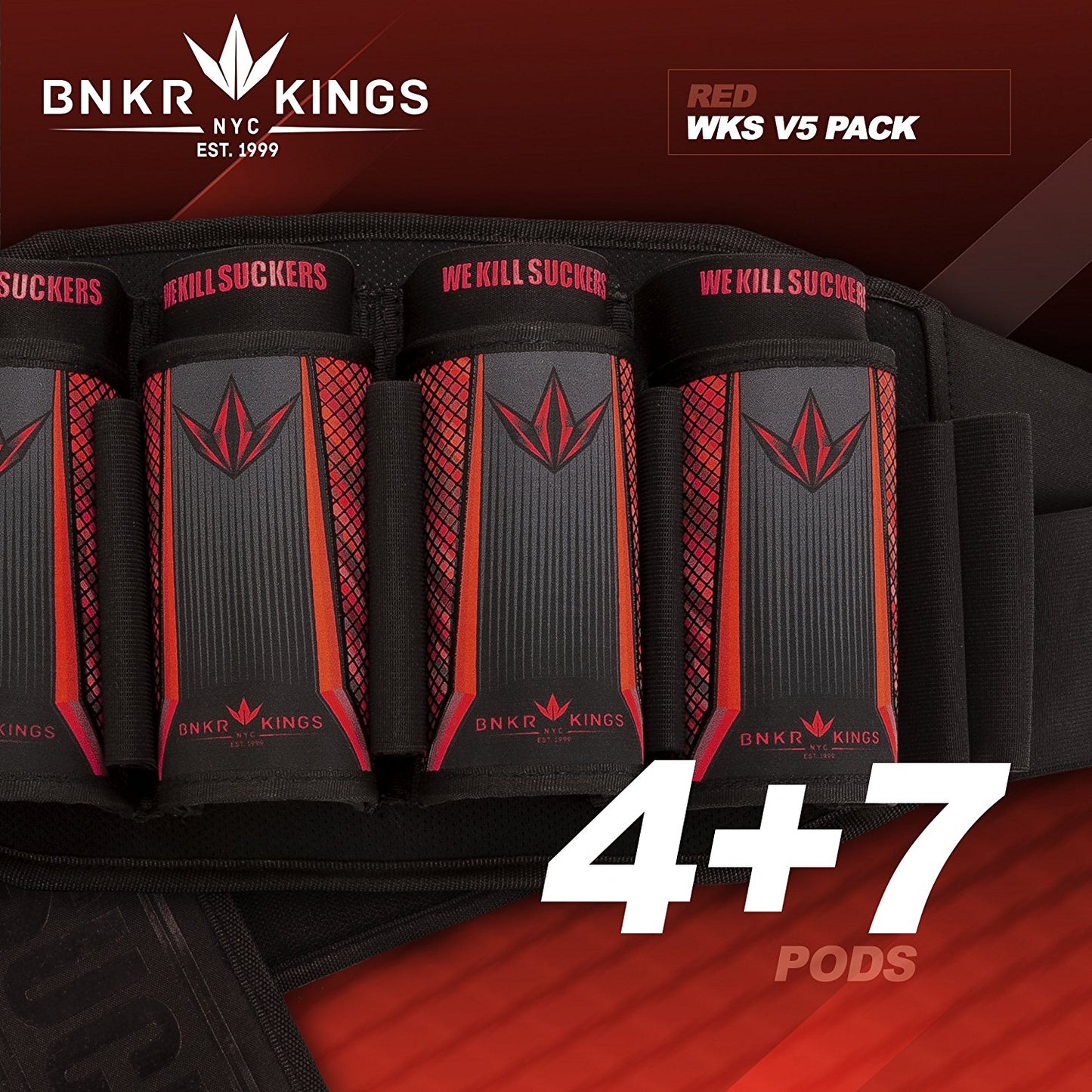 Bunker Kings V5 WKS Strapless Pack 4+7 - Red - Bunker Kings