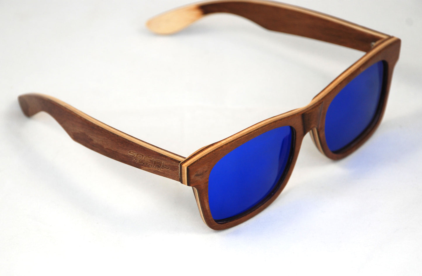Social Paintball Sunglasses - Dual Tone Skateboard with Blue Lens - Social Paintball