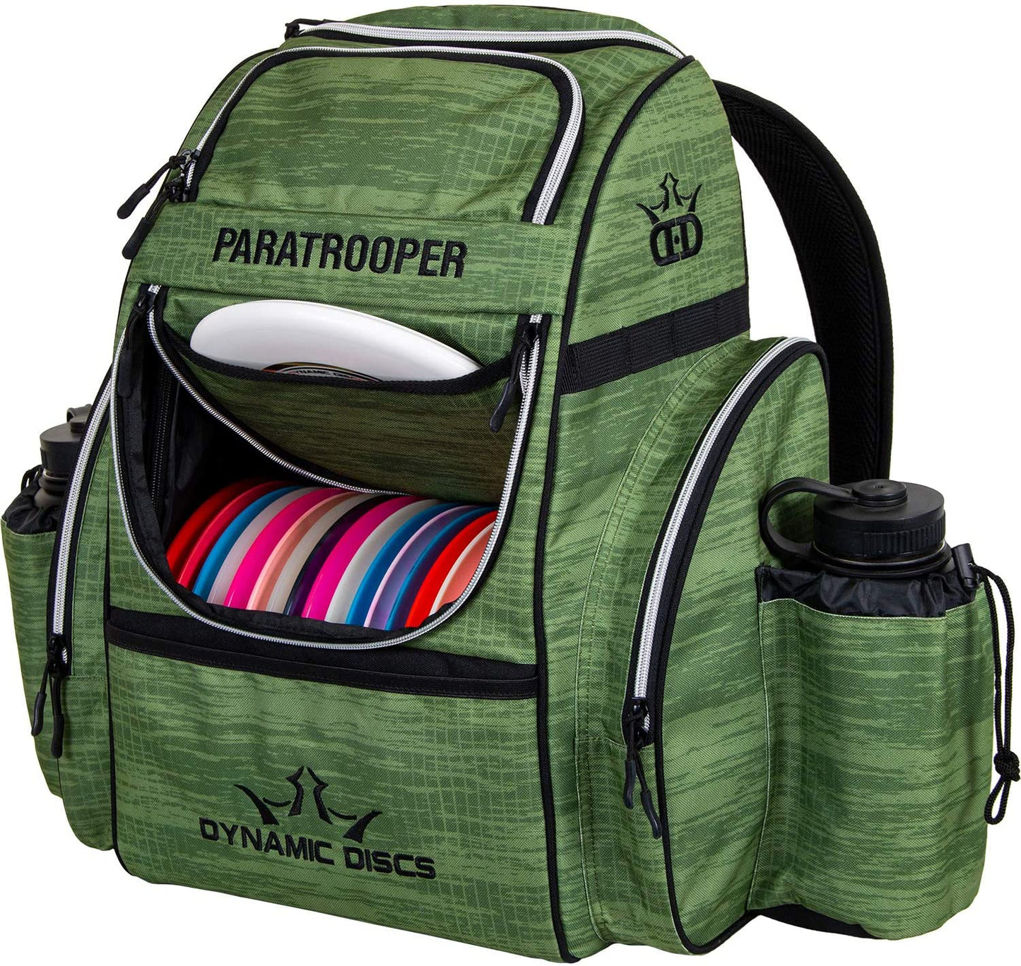 Dynamic Discs Paratrooper Disc Golf Bag - Scratched Camo Green - Dynamic Discs