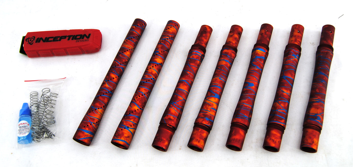 Inception Designs Retro Ripper Mini Autococker - Orange/Red Acid Wash w/ Blue Splash