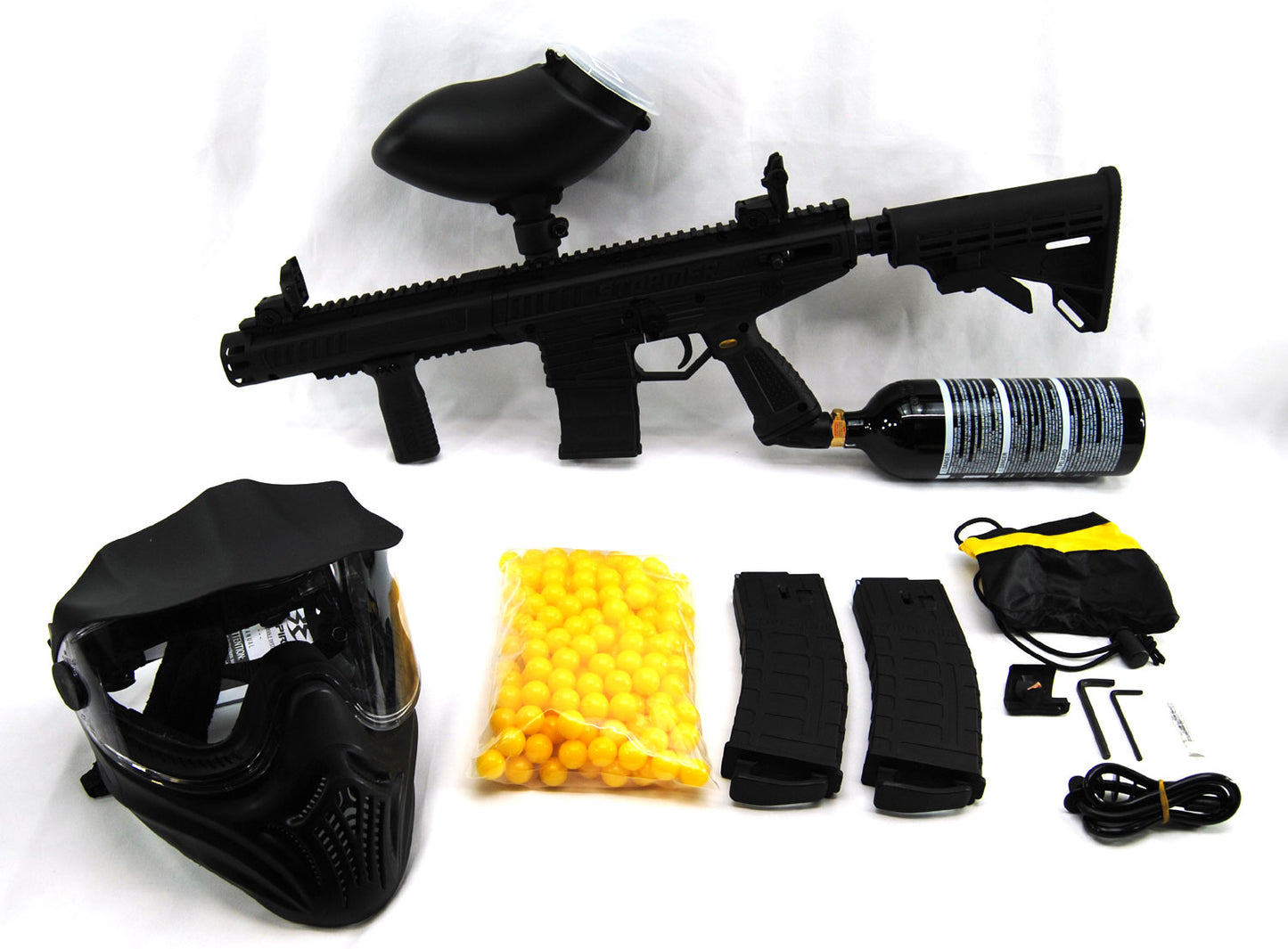 Tippmann Stormer Elite Paintball Package 200 Rd Loader Paintballs 20 oz CO2 Tank - Tippmann