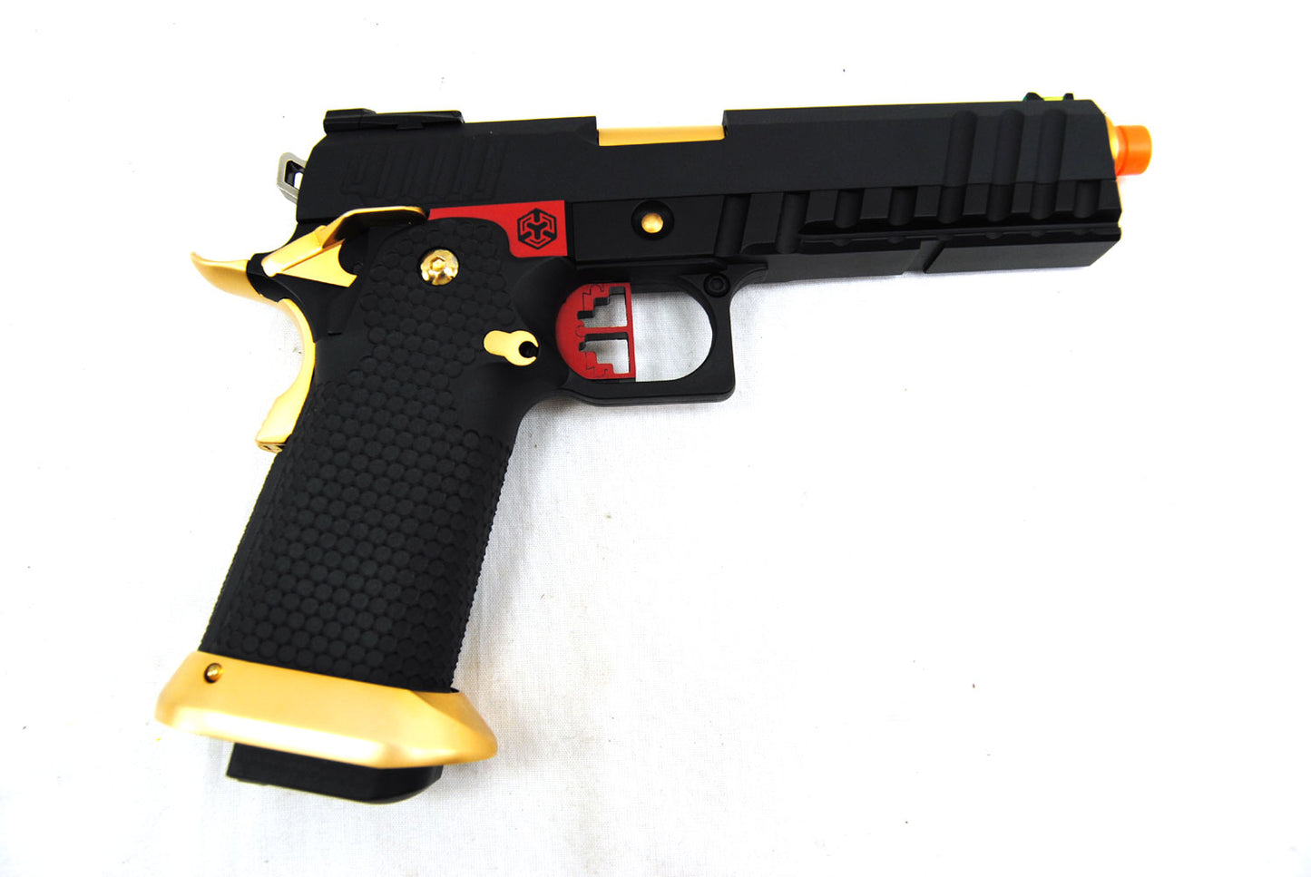AW Custom Competitor Hi-CAPA Gas Blowback Airsoft Pistol - Black & Gold - AW Custom