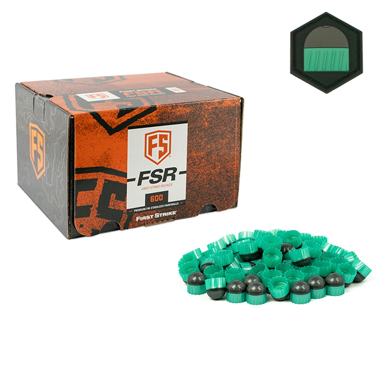 First Strike Rounds - 600 Count - Smoke/Mint - Orange Promo w/ Free Patch - First Strike