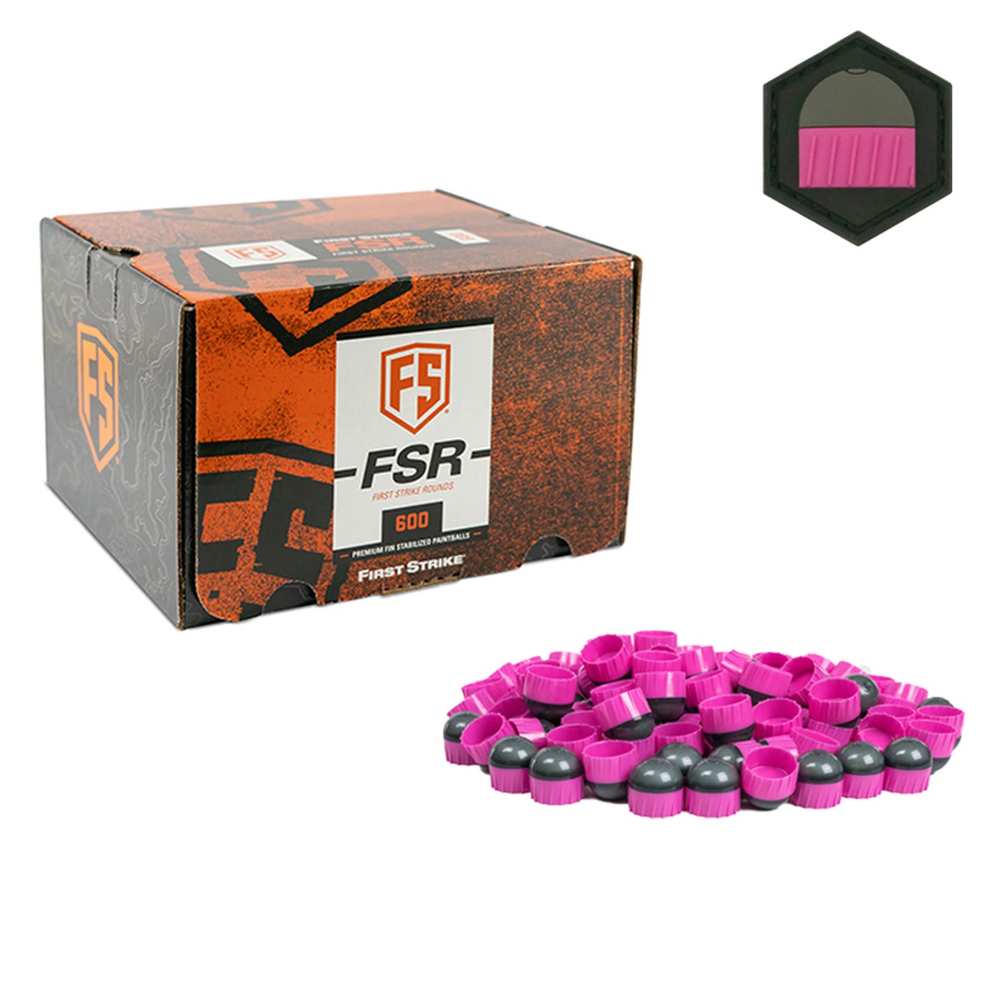 First Strike Rounds - 600 Count - Smoke/Pink - Pink Promo w/ Free Patch - First Strike