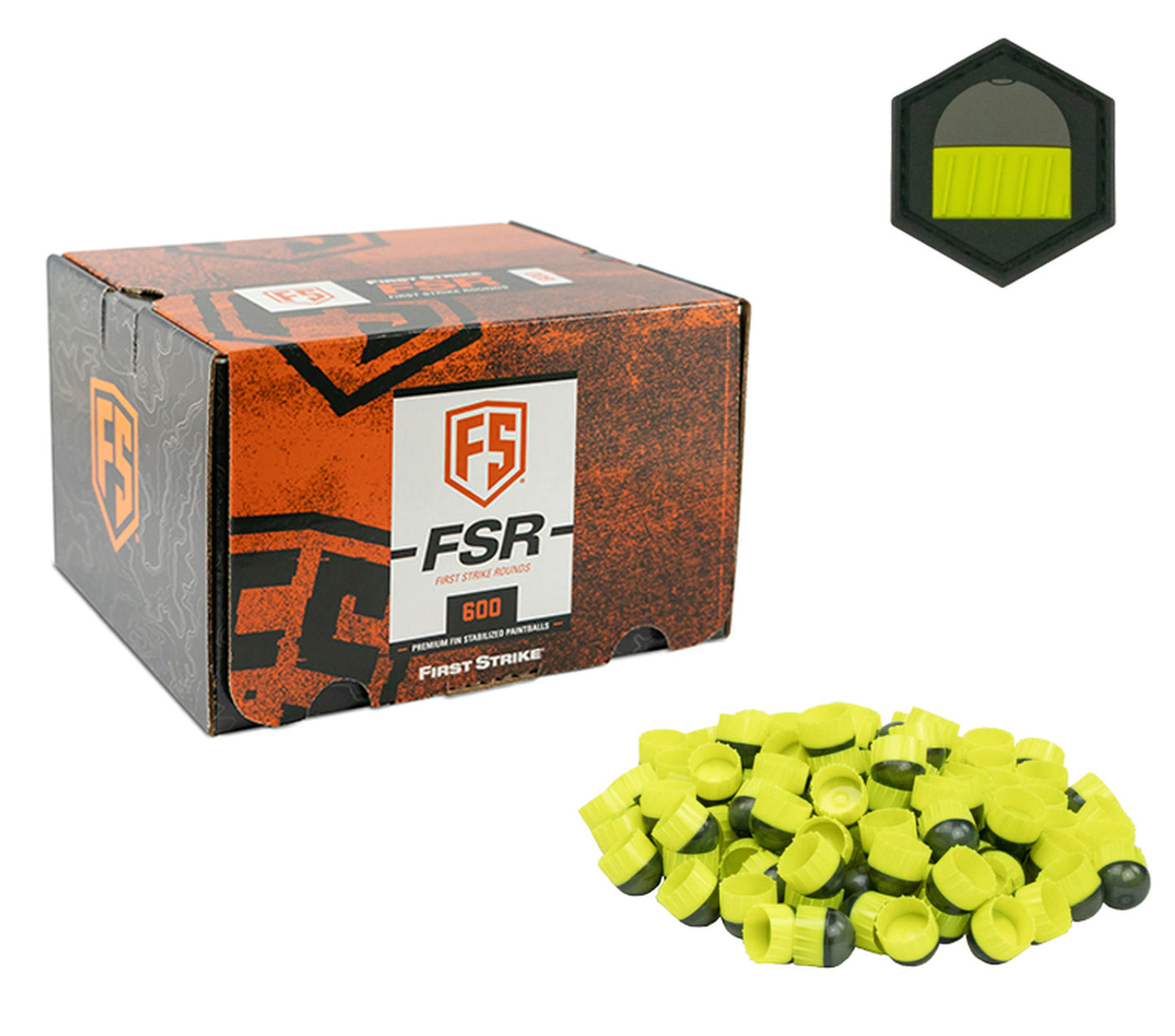 First Strike Rounds - 600 Count - Smoke/Yellow - Yellow Promo w/ Free Patch - First Strike