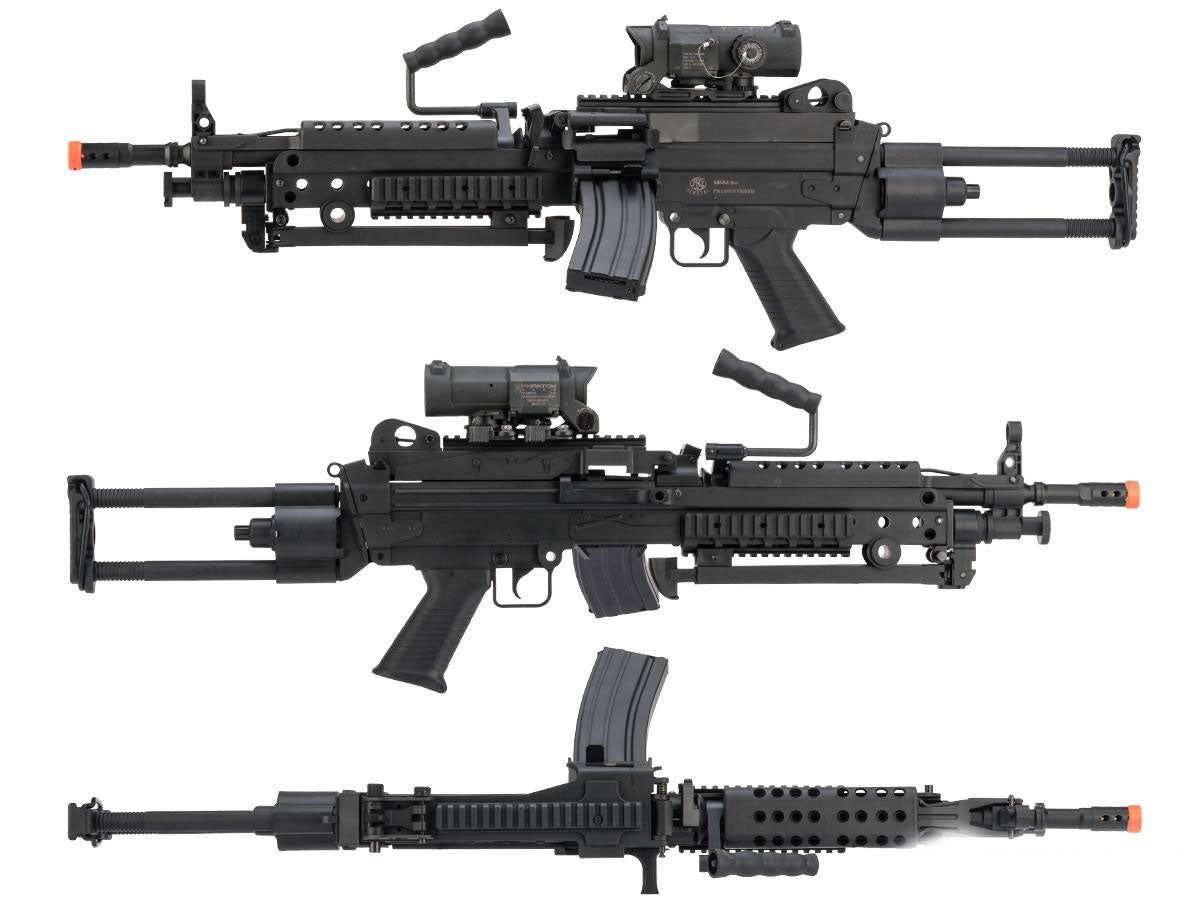 Cybergun FN Licensed M249 Para "Featherweight" Airsoft Machine Gun - Black - Cybergun