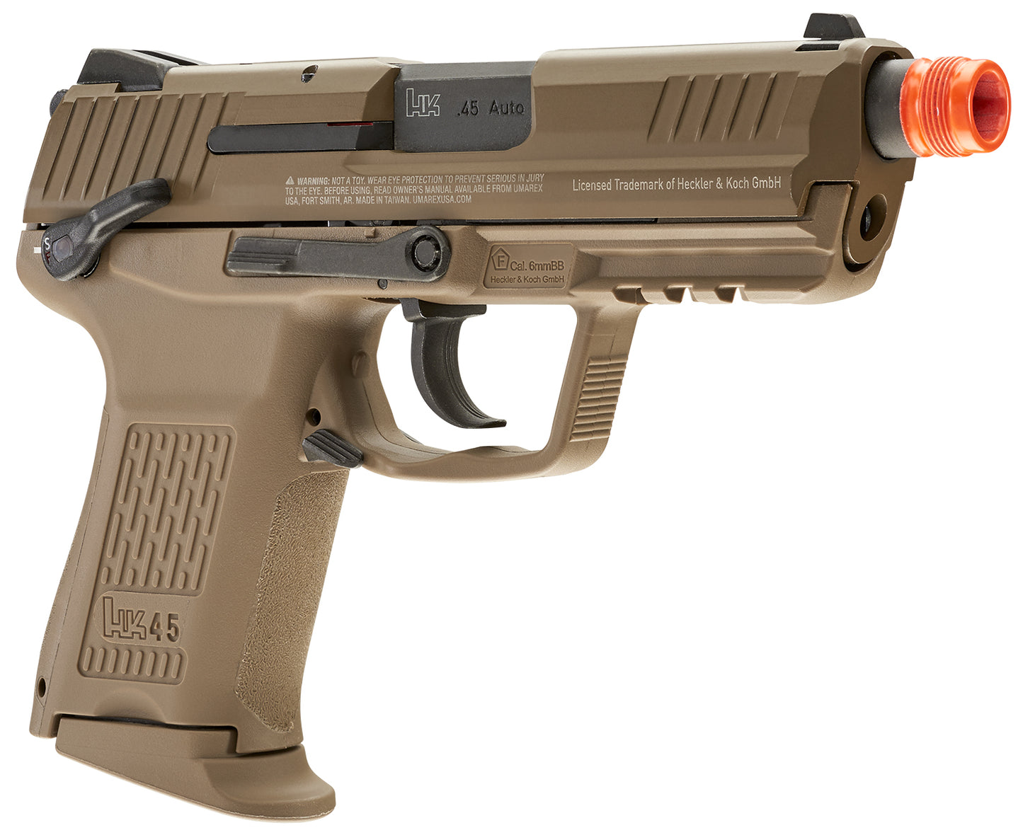 Elite Force HK 45C Compact Airsoft Pistol Gas Blowback GBB - FDE - KWA
