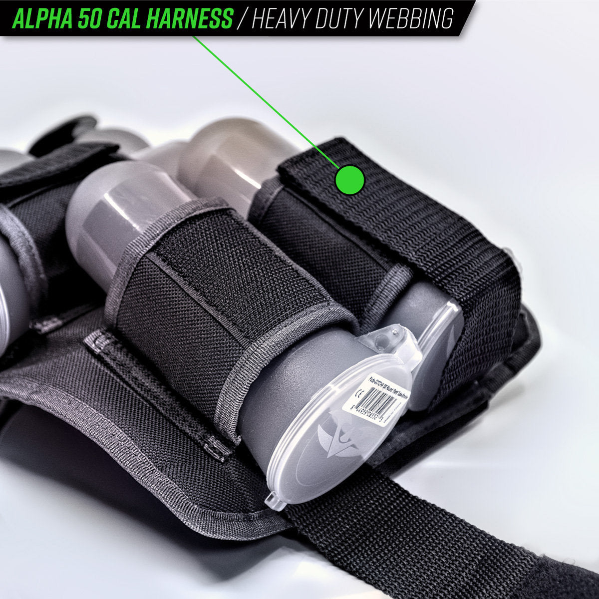 Valken Alpha 5 Pack .50 Cal Paintball Harness - Black/Grey