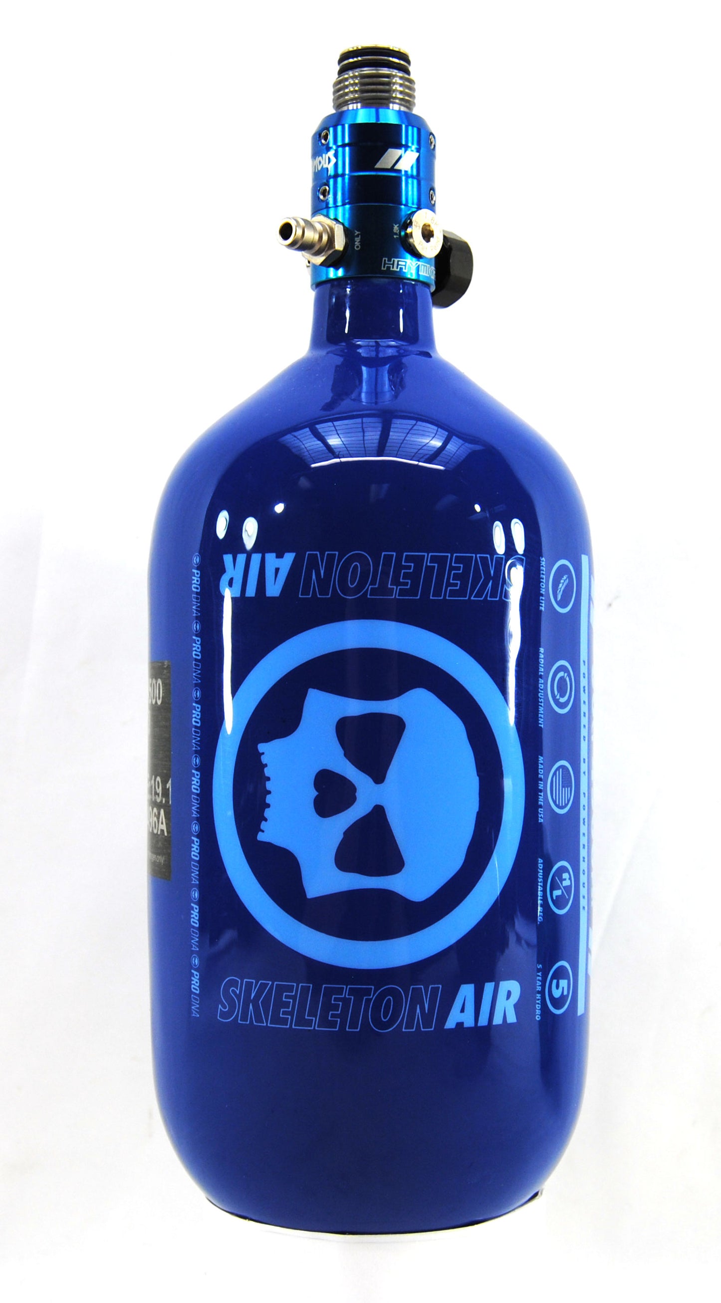 Infamous Skeleton Air "Hyperlight" 80ci/4500psi Tank w/ Blue Haymaker 500 Reg - Mono Blue (Blue/Blue) - Infamous