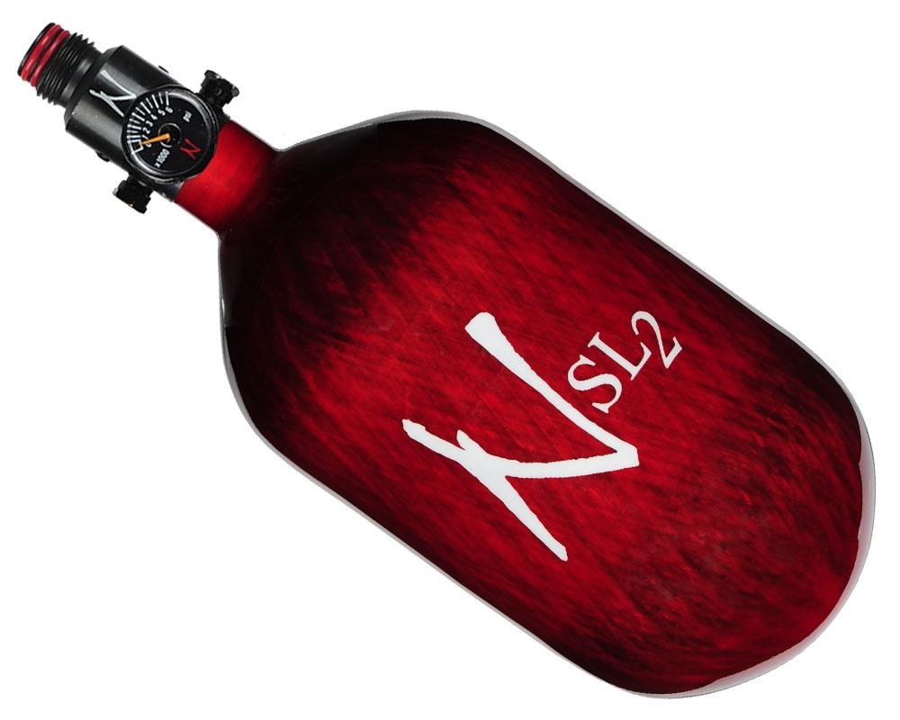 Ninja 68ci 4500psi SL2 HPA Paintball Tank - Red - Standard Regulator - Ninja Paintball