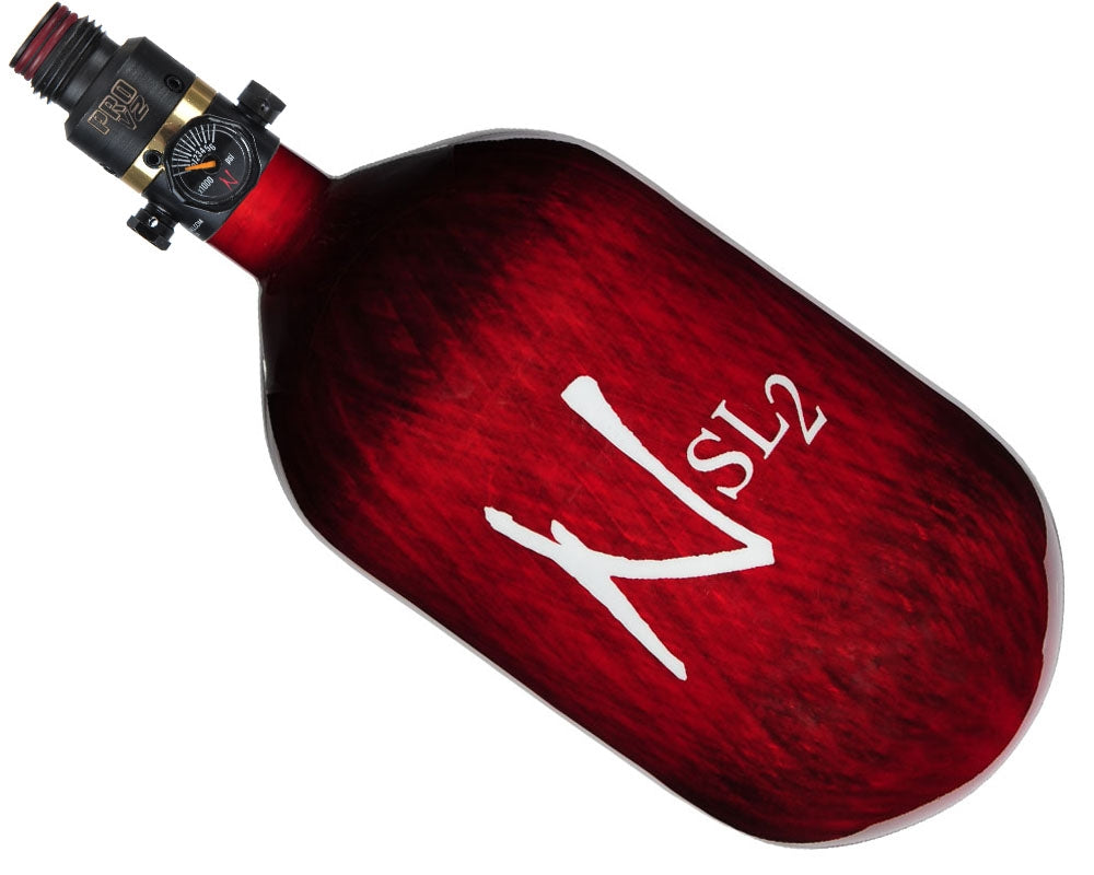 Ninja 68ci 4500psi SL2 HPA Paintball Tank - Red - Pro V2 Regulator - Ninja Paintball