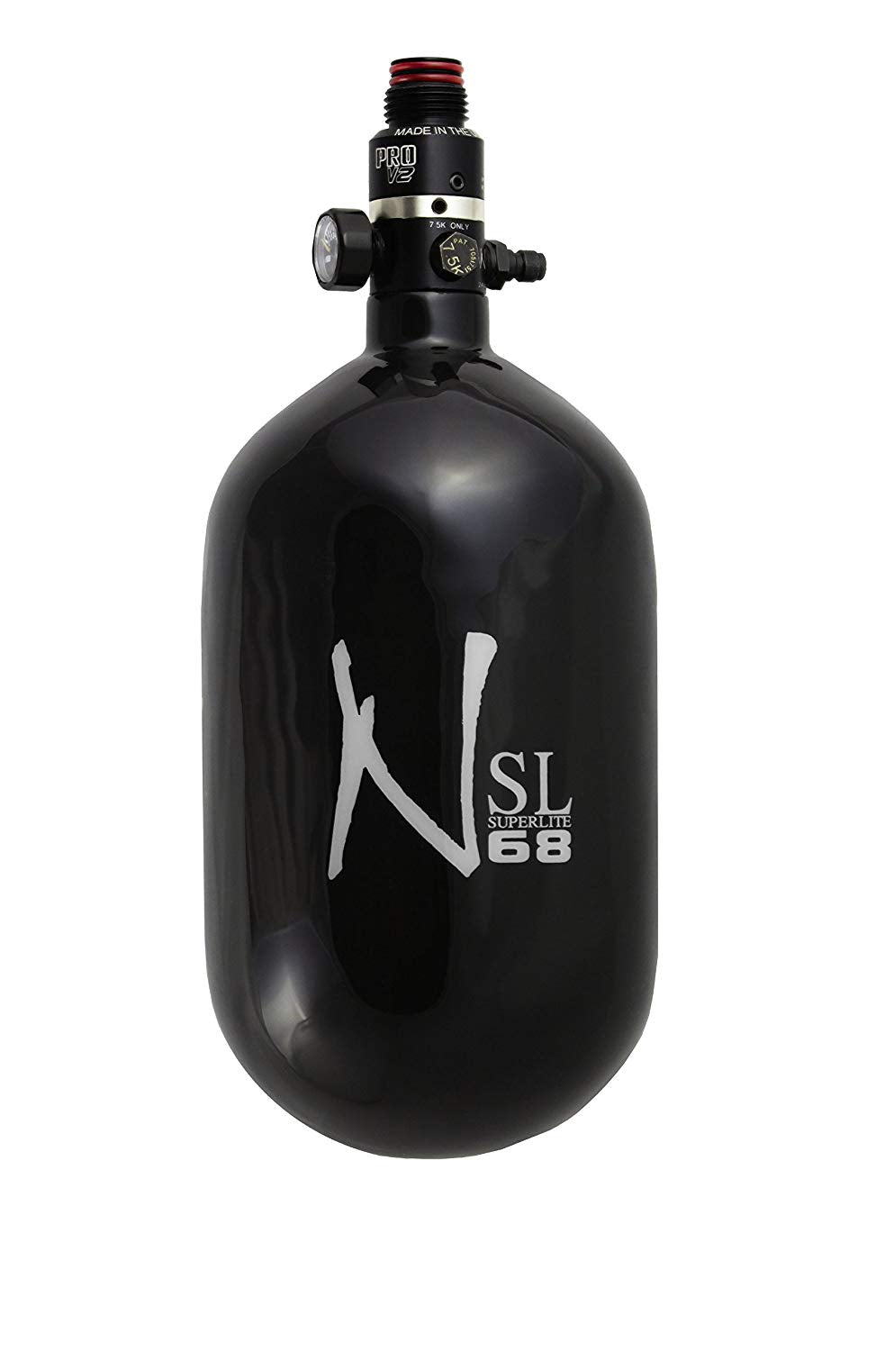 Ninja SL 68ci 4500psi w/ Pro V2 Reg - Black/White Logo - Ninja Paintball