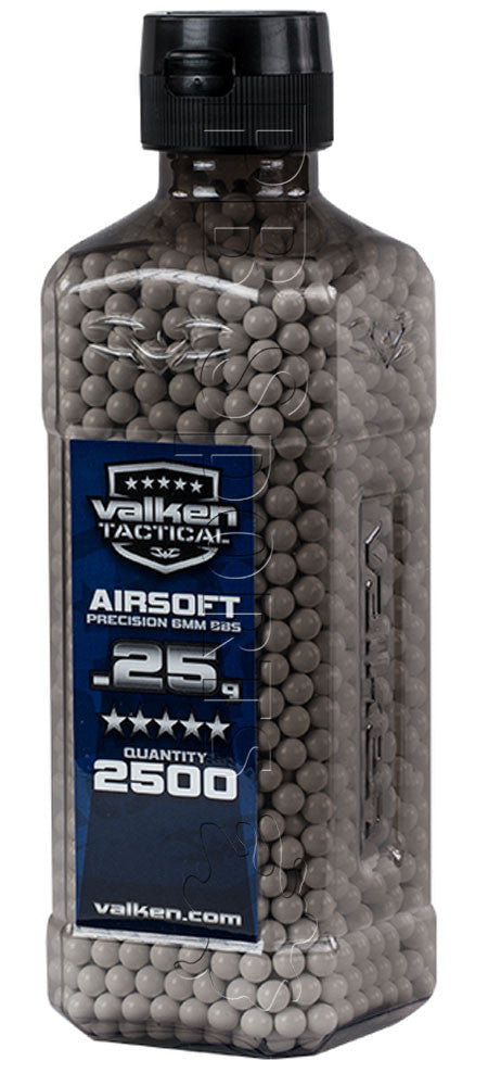 Valken .25g White BBs 2500 Count Bottle - Valken Paintball