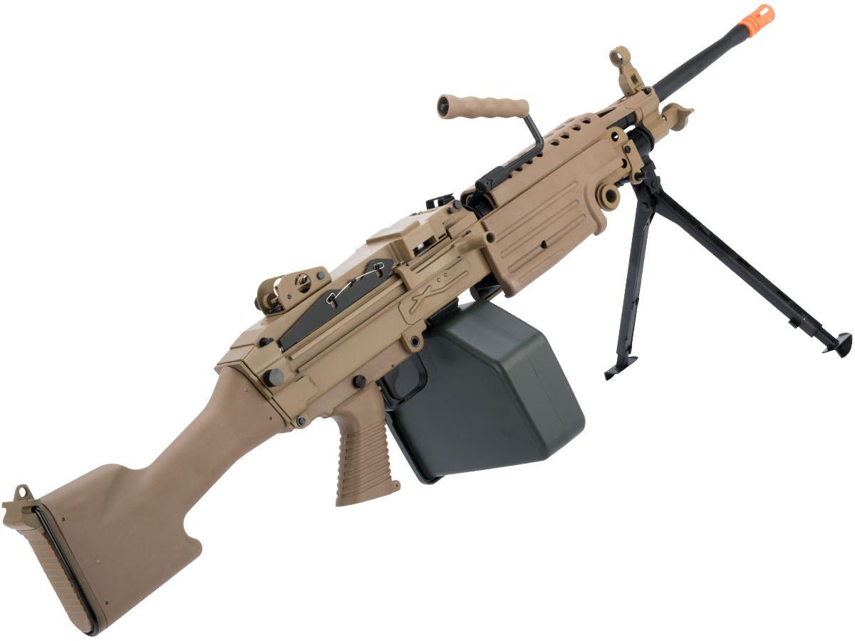 Cybergun FN Licensed M249 Airsoft Machine Gun MK II / Tan / AEG - Cybergun