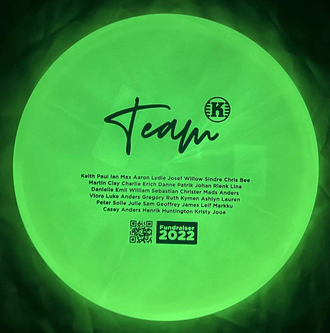 Kastaplast K1 Glow Jarn Disc - 2022 Team Fundraiser