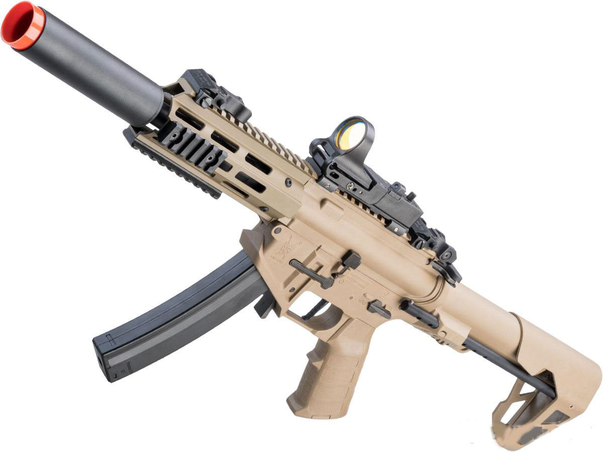 King Arms PDW 9mm SBR Airsoft AEG Rifle w/ M-LOK - Dark Earth – PB Sports  LLC