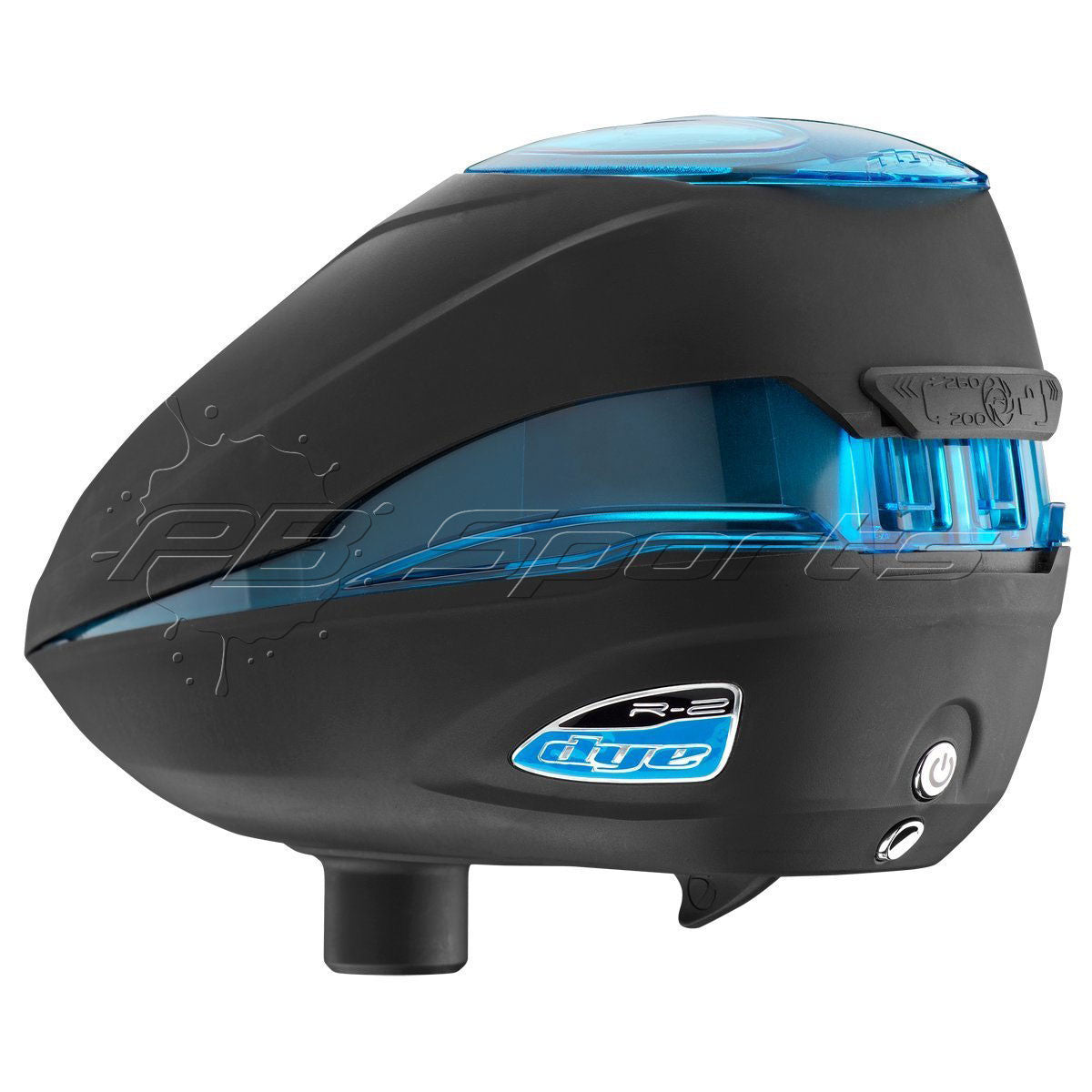 DYE Rotor R2 Paintball Loader - Black/Cyan - DYE