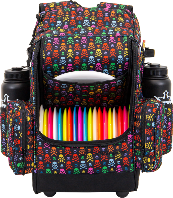 Dynamic Discs Combat Sniper Backpack Disc Golf Bag - Rainbow Skulls