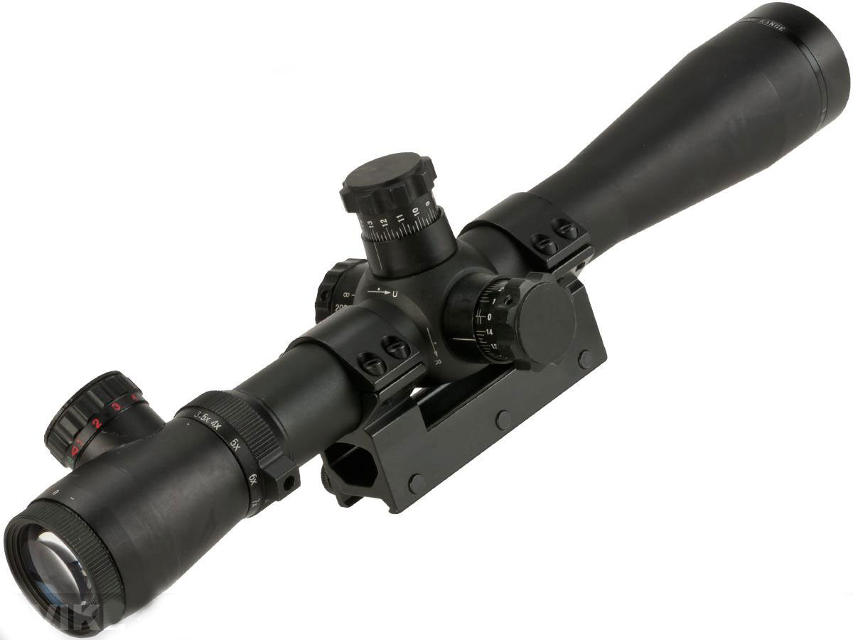 Matrix 3.5-10x40 Illuminated Scope Set with Lens Cover & QD Scope Mount - Evike