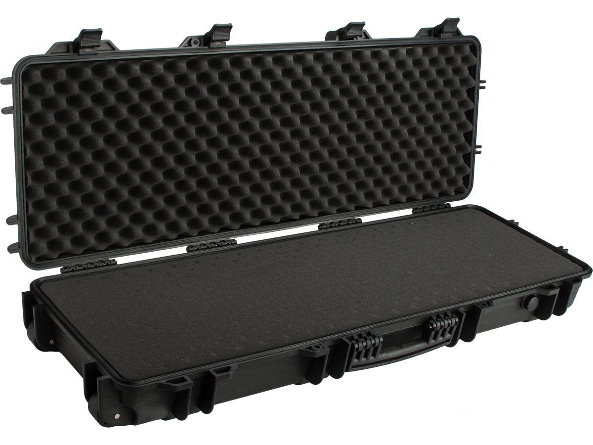 EMG Transporter Lockable 42" Hard Case w/ Low Profile Wheels & PnP Foam - Desert Tan - Evike