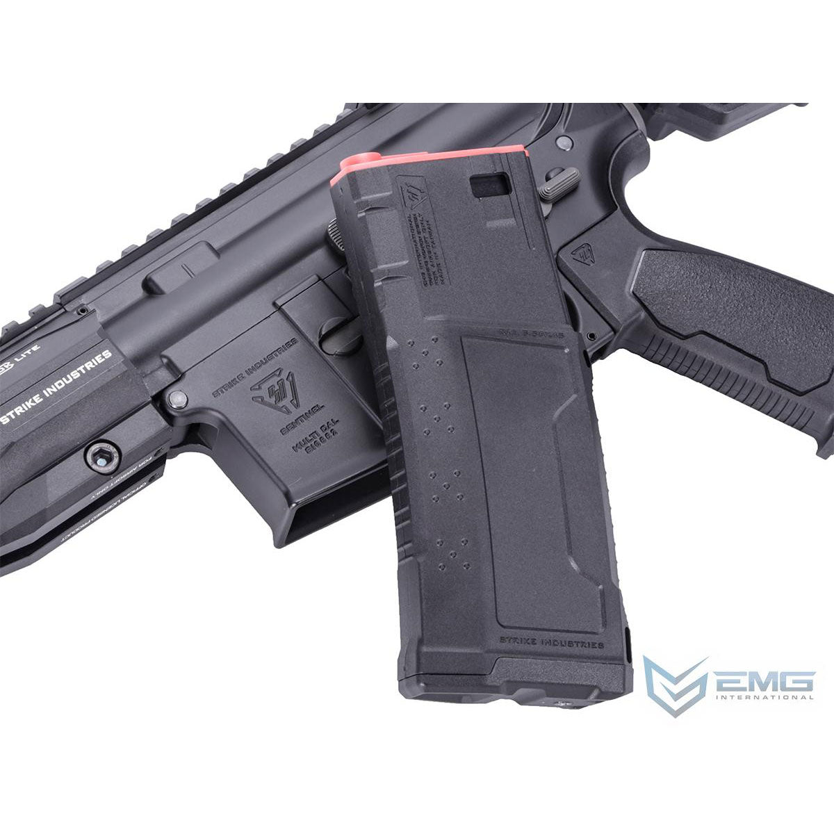 EMG Custom Built Strike Industries Licensed "Sentinel" AR-15 Airsoft AEG Rifle w/ GRIDLOK® LITE Handguard - Black - 8.5" Rail