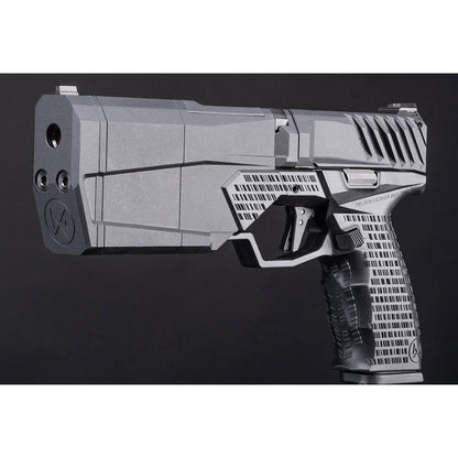 KRYTAC SilencerCo Licensed Maxim 9 Integrally Suppressed Green Gas Blowback Airsoft Pistol - Black