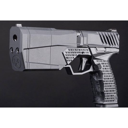 KRYTAC SilencerCo Licensed Maxim 9 Integrally Suppressed Green Gas Blowback Airsoft Pistol - Black