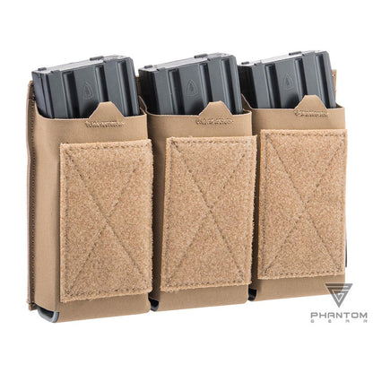 Phantom Gear Front Flap Triple Magazine "Morale" Pouch - Coyote Brown - Ver 2