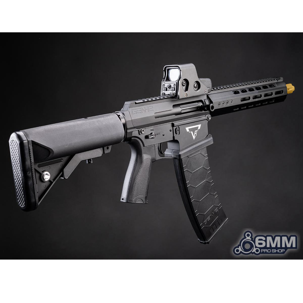 6mmProShop Taran Tactical Innovations x Genesis Arms Licensed "Dracarys" Gen 12 Airsoft AEG Rifle - Black w/MOSFET