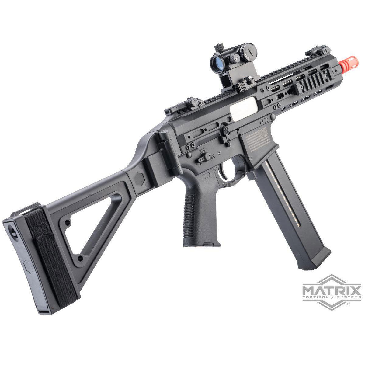Matrix x Double Eagle UTR45-C Airsoft AEG SMG w/ Modular Handguard and Falcon Gearbox - 400 FPS - Black