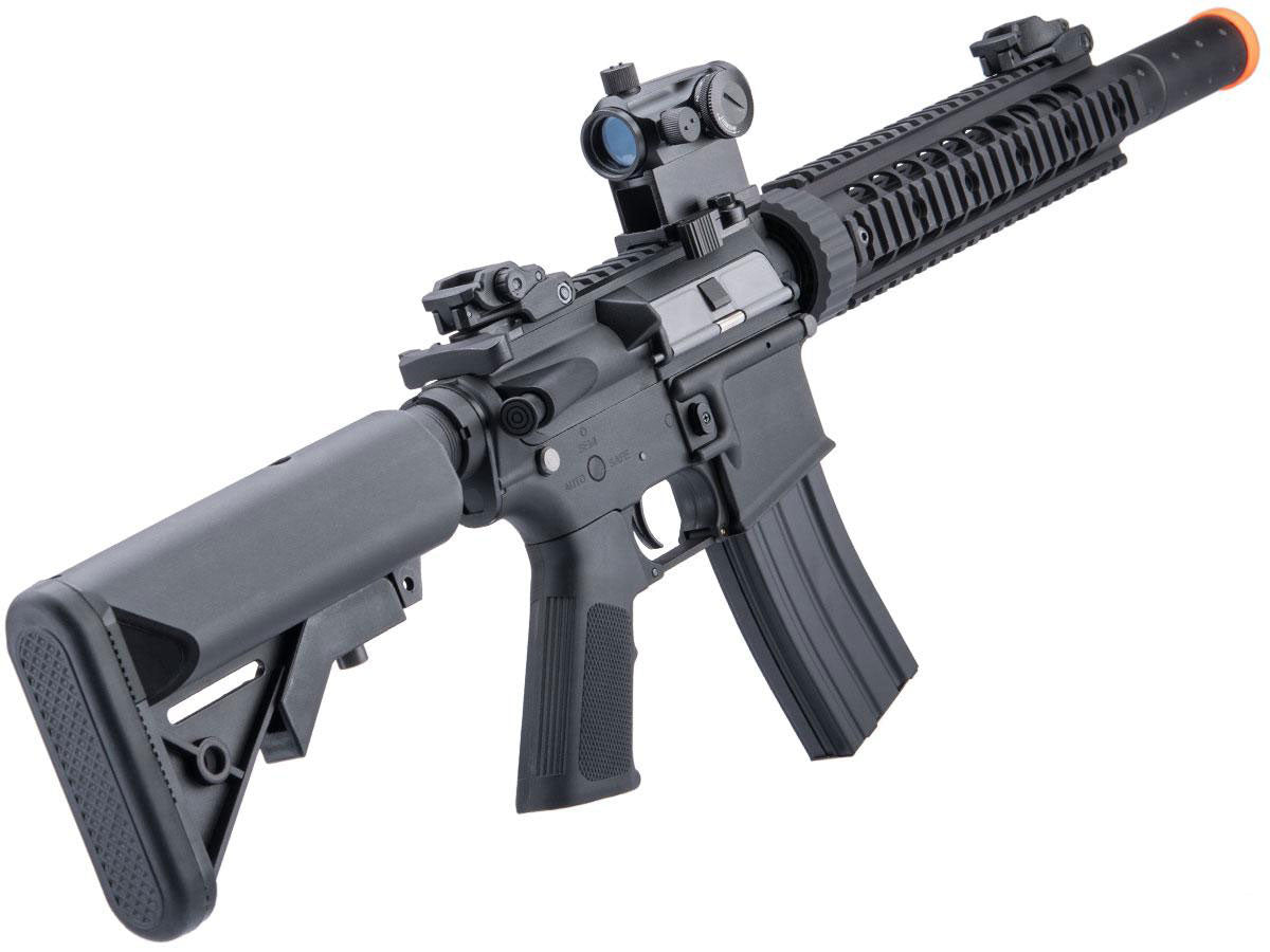 Cybergun Licensed Colt Sportsline M4 AEG Airsoft Rifle w/ G3 Micro-Switch Gearbox - Silent Ops 9" Black