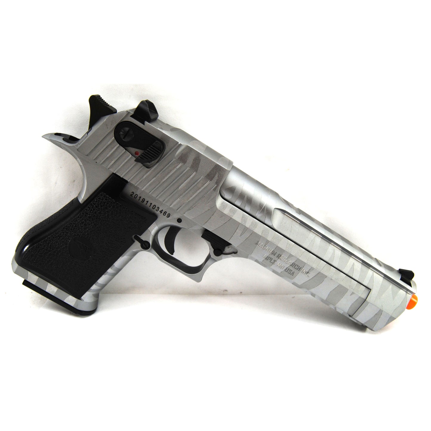 WE-Tech Desert Eagle Full Metal Gas Blowback Airsoft Pistol - Silver Tigerstripe