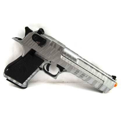 WE-Tech Desert Eagle Full Metal Gas Blowback Airsoft Pistol - Silver Tigerstripe