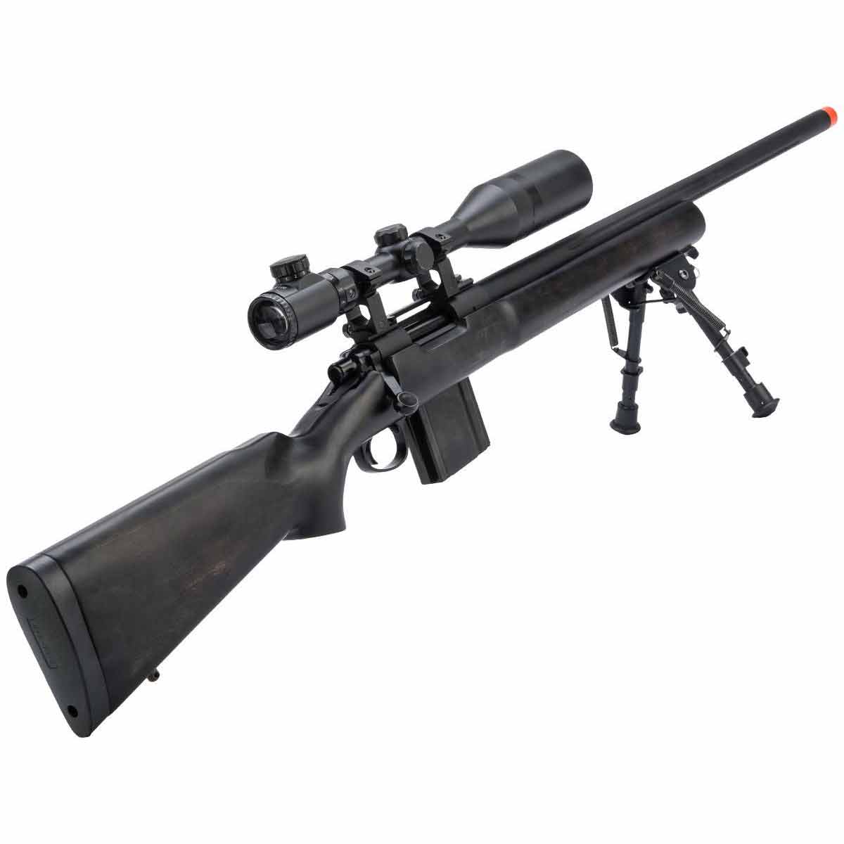 King Arms M700 Police Model Gas Power Airsoft Sniper Rifle w/ Real Wood Chassis - High Velocity
