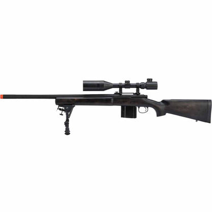 King Arms M700 Police Model Gas Power Airsoft Sniper Rifle w/ Real Wood Chassis - High Velocity