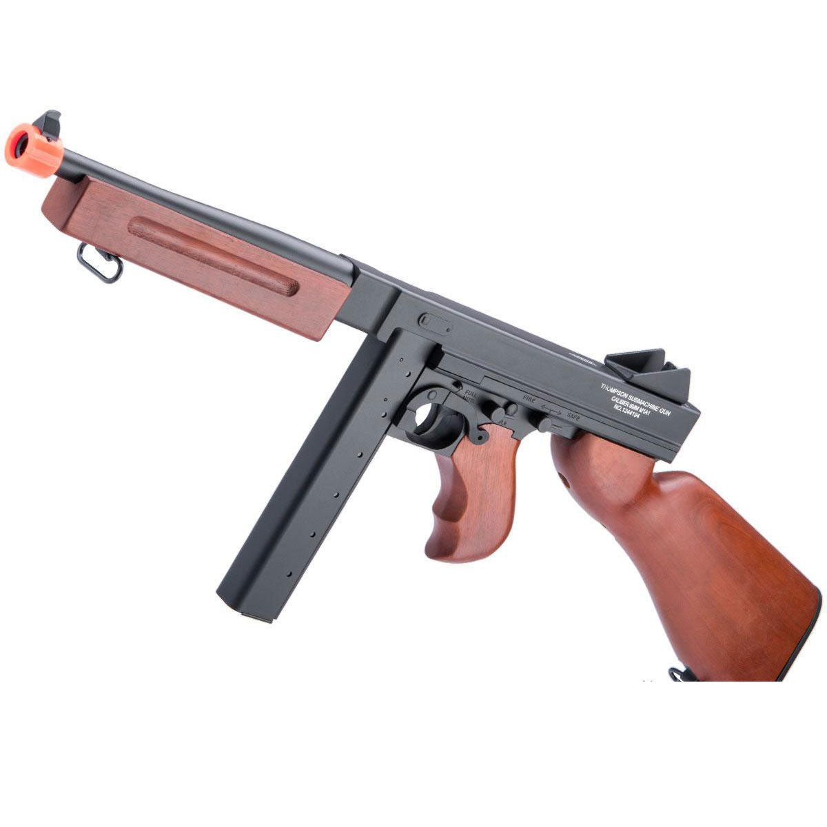 Cybergun Auto Ordnance Licensed Thompson M1A1 Airsoft AEG Rifle w/ Real Wood Grip and Stock