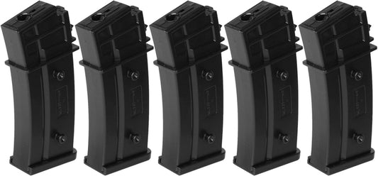 Elite Force HK G36 140Rd Mid Cap Magazine 5 Pack - Black