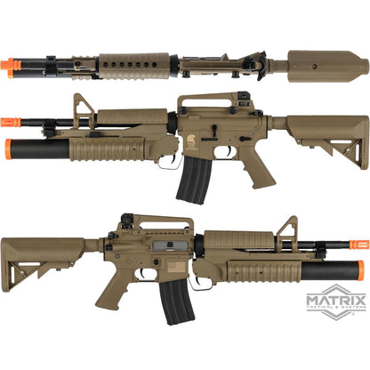 Matrix / S&T Sportsline M4 Airsoft AEG Rifle w/ G3 Micro-Switch Gearbox - M4A1 w/ M203 - 400fps - Dark Earth