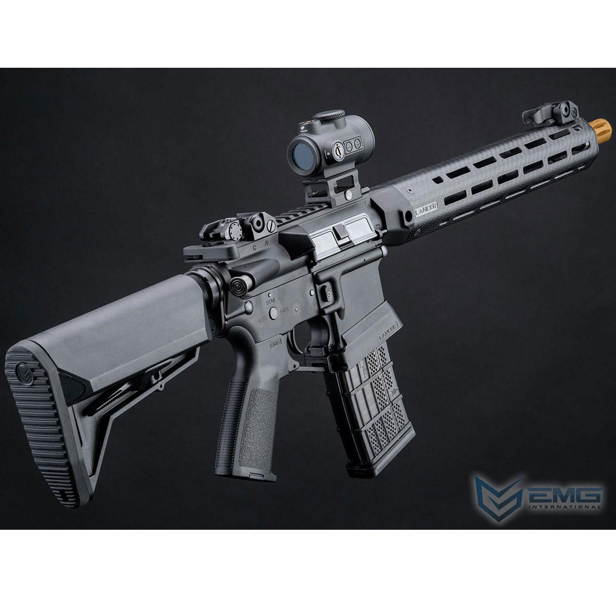 EMG Lancer Systems Licensed L15 Defense Airsoft AEG Rifle - Carbon Fiber Handguard - 12"