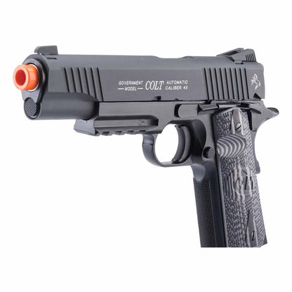Cybergun Colt Licensed 1911 "Combat Unit" CO2 Powered Airsoft Gas Blowback Pistol - Black / Government